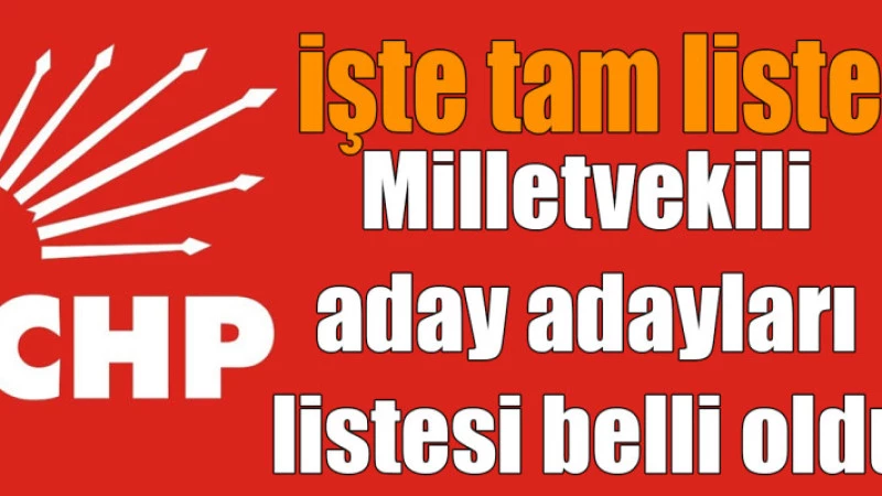 CHP milletvekili aday adayları listesi belli oldu; İşte tam liste!
