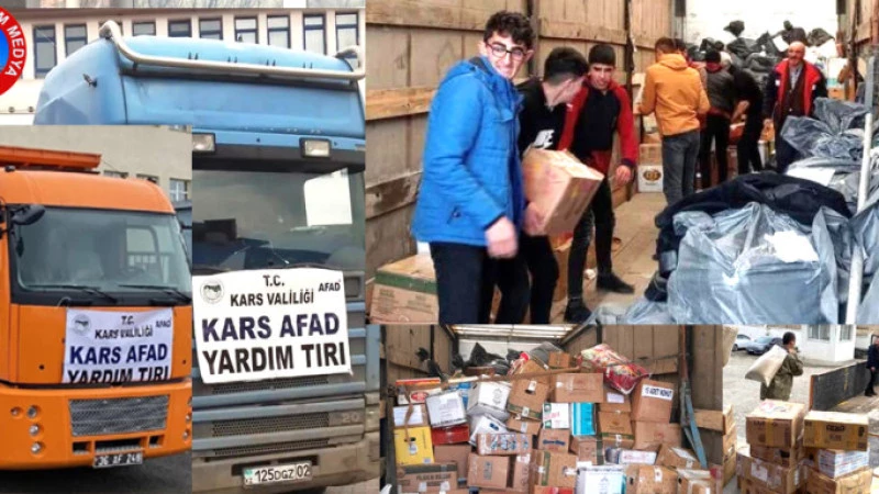 Kars Valiliğinin Deprem Bölgesi Yardımları Devam Ediyor